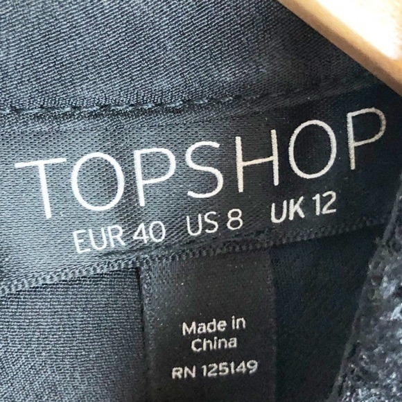 Topshop Black Lace Mock Neck Sheer Waist Sleeveless Mini Dress Womens Size US 8 - Picture 6 of 8